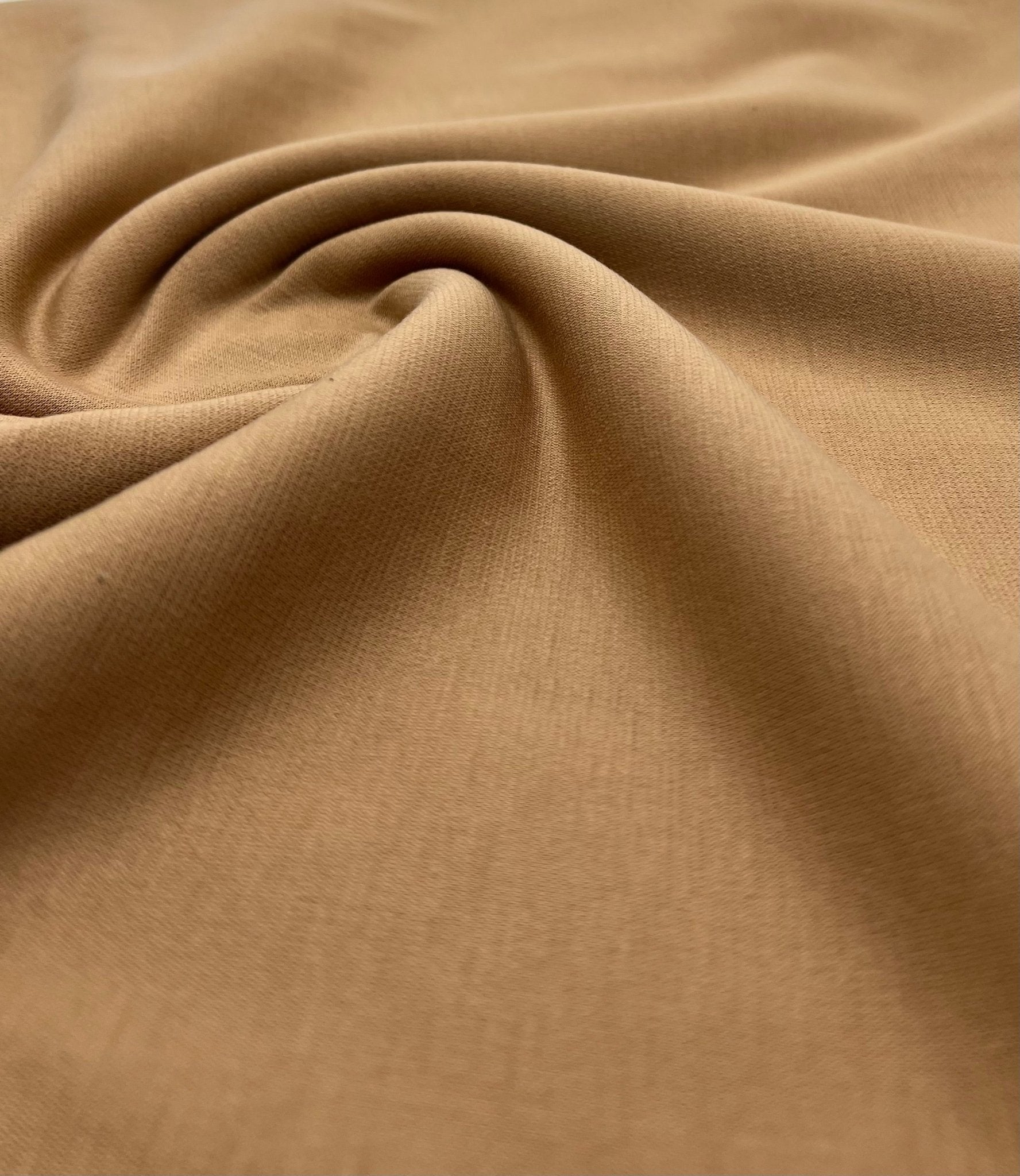 Plain Camel Tan Ponte 2 Way Stretch Fabric - T9 Fabrics
